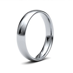 WLCT18W4(R-Z) | 18ct White Gold 4mm Lightweight Court Profile Mirror Finish Wedding Ring