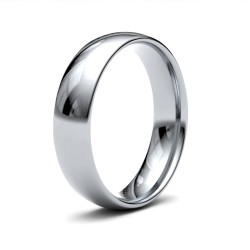 WLCT18W5(R-Z) | 18ct White Gold 5mm Lightweight Court Profile Mirror Finish Wedding Ring
