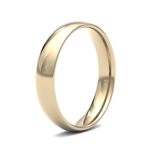 WLCT18Y4(R-Z) | 18ct Yellow Gold 4mm Lightweight Court Profile Mirror Finish Wedding Ring