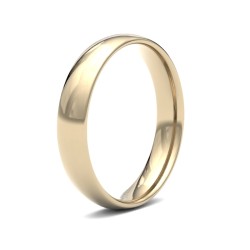 WLCT9Y4(R-Z) | 9ct Yellow Gold 4mm Lightweight Court Profile Mirror Finish Wedding Ring