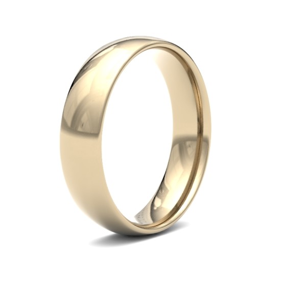 WLCT9Y5(I-Q) | 9ct Yellow Gold 5mm Lightweight Court Profile Mirror Finish Wedding Ring