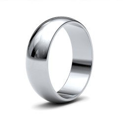 WLDS18W6(R-Z) | 18ct White Gold 6mm Lightweight D-Shape Profile Mirror Finish Wedding Ring