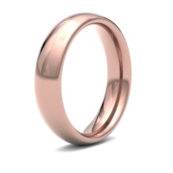 WPCT18R5(F-Q) | 18ct Rose Gold Premium Weight Court Profile Mirror Finish Wedding Ring