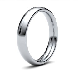 WPCT18W4(F-Q) | 18ct White Gold Premium Weight Court Profile Mirror Finish Wedding Ring