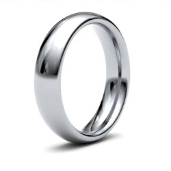WPCT18W5(F-Q) | 18ct White Gold Premium Weight Court Profile Mirror Finish Wedding Ring