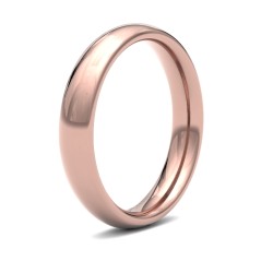 WPCT9R4(F-Q) | 9ct Rose Gold Premium Weight Court Profile Mirror Finish Wedding Ring