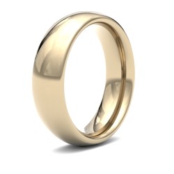 WPCT9Y6(F-Q) | 9ct Yellow Gold Premium Weight Court Profile Mirror Finish Wedding Ring