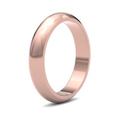 WPDS18R4(R+) | 18ct Rose Gold Premium Weight D-Shape Profile Mirror Finish Wedding Ring