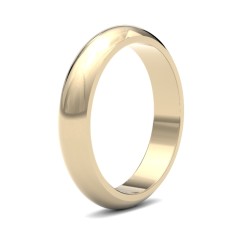 WPDS18Y4(F-Q) | 18ct Yellow Gold Premium Weight D-Shape Profile Mirror Finish Wedding Ring