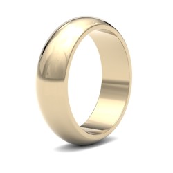 WPDS18Y6(F-Q) | 18ct Yellow Gold Premium Weight D-Shape Profile Mirror Finish Wedding Ring