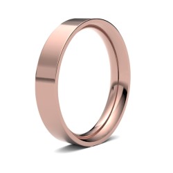 WPFC18R4(R+) | 18ct Rose Gold Premium Weight Flat Court Profile Mirror Finish Wedding Ring