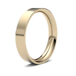 WPFC9Y4(F-Q) | 9ct Yellow Gold Premium Weight Flat Court Profile Mirror Finish Wedding Ring