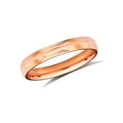 WSC18R3-05(F-Q) | 18ct Rose Gold Standard Weight Court Profile Centre Groove Wedding Ring