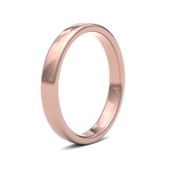 WSC18R3-F | 18ct Rose Gold Standard Weight Court Profile Mirror Finish Wedding Ring