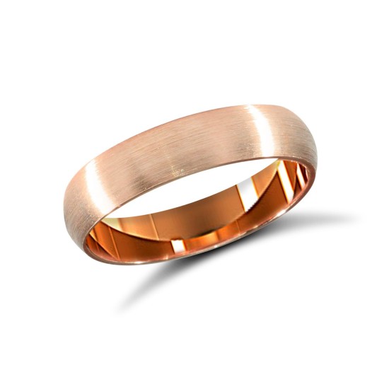 WSC18R4-01(F-Q) | 18ct Rose Gold Standard Weight Court Profile Satin Wedding Ring