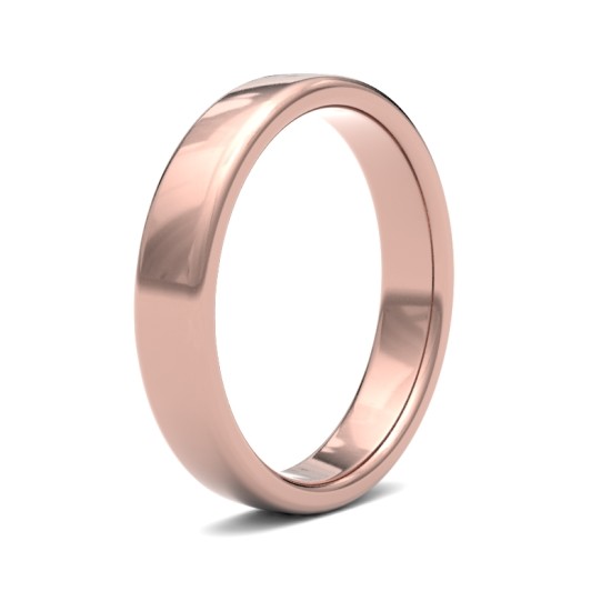 WSC18R4(R+) | 18ct Rose Gold Standard Weight Court Profile Mirror Finish Wedding Ring