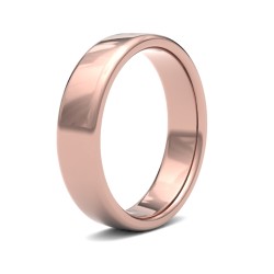 WSC18R5-F | 18ct Rose Gold Standard Weight Court Profile Mirror Finish Wedding Ring