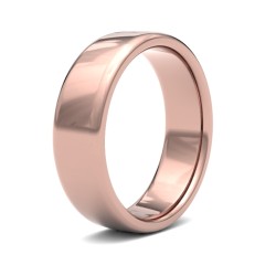 WSC18R6-F | 18ct Rose Gold Standard Weight Court Profile Mirror Finish Wedding Ring