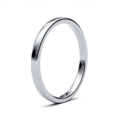 WSC18W2-F | 18ct White Gold Standard Weight Court Profile Mirror Finish Wedding Ring