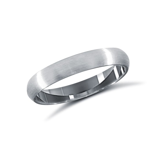 WSC18W3-01 | 18ct White Gold Standard Weight Court Profile Satin Wedding Ring