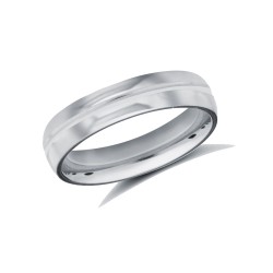 WSC18W4-05-F | 18ct White Gold Standard Weight Court Profile Centre Groove Wedding Ring