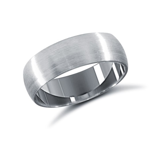 WSC18W6-01(F-Q) | 18ct White Gold Standard Weight Court Profile Satin Wedding Ring