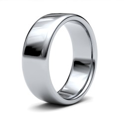 WSC18W7-F | 18ct White Gold Standard Weight Court Profile Mirror Finish Wedding Ring