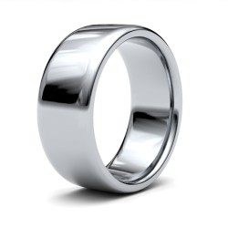 WSC18W8-F | 18ct White Gold Standard Weight Court Profile Mirror Finish Wedding Ring