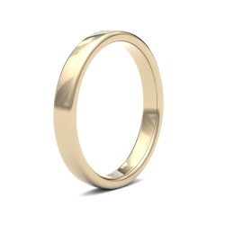 WSC18Y3-F | 18ct Yellow Gold Standard Weight Court Profile Mirror Finish Wedding Ring