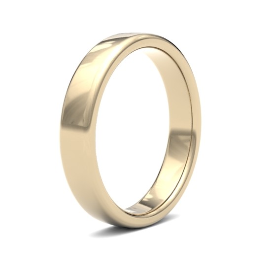 WSC18Y4(R+) | 18ct Yellow Gold Standard Weight Court Profile Mirror Finish Wedding Ring
