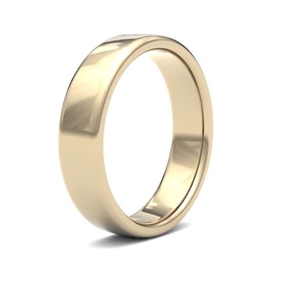 WSC18Y5(F-Q) | 18ct Yellow Gold Standard Weight Court Profile Mirror Finish Wedding Ring