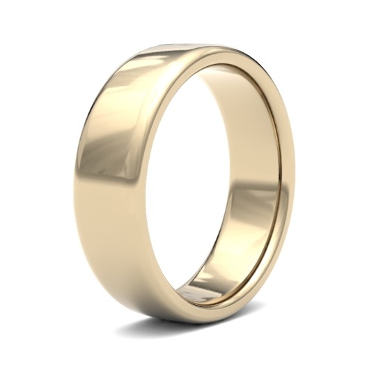 WSC18Y6(F-Q) | 18ct Yellow Gold Standard Weight Court Profile Mirror Finish Wedding Ring