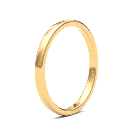 WSC22Y2 | 22ct Yellow Gold Standard Weight 2mm Soft Court Profile Mirror Finish Wedding Ring