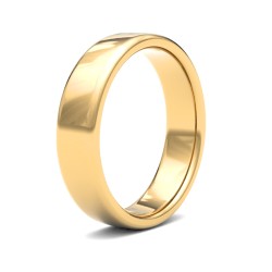WSC22Y5(F-Q) | 22ct Yellow Gold Standard Weight 5mm Soft Court Profile Mirror Finish Wedding Ring