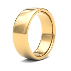 WSC22Y7 | 22ct Yellow Gold Standard Weight 7mm Soft Court Profile Mirror Finish Wedding Ring