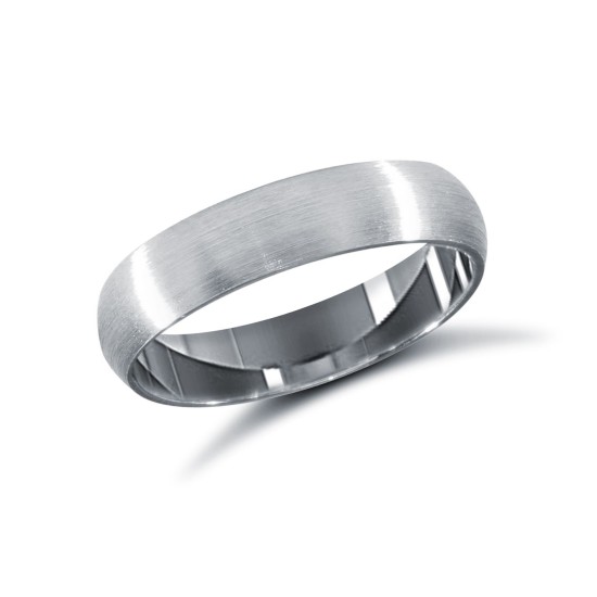 WSC9W4-01(F-Q) | 9ct White Gold Standard Weight Court Profile Satin Wedding Ring