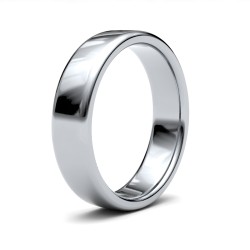 WSC9W5(F-Q) | 9ct White Gold Standard Weight Court Profile Mirror Finish Wedding Ring