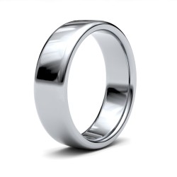 WSC9W6(F-Q) | 9ct White Gold Standard Weight Court Profile Mirror Finish Wedding Ring