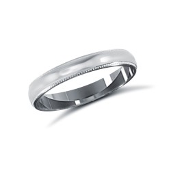 WSCPL3-02(F-Q) | Platinum Standard Weight Court Profile Mill Grain Wedding Ring