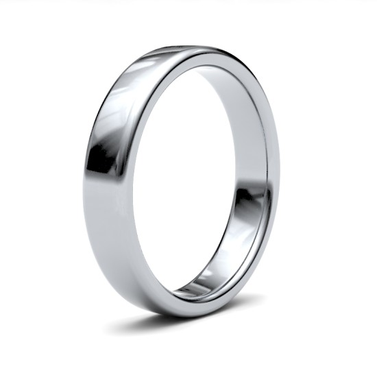 WSCPL4(R+) | Platinum Standard Weight Court Profile Mirror Finish Wedding Ring